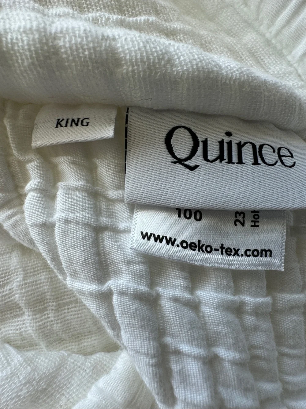 Quince Organic Ribbed Cotton Pillow Shams - King - White - Like New